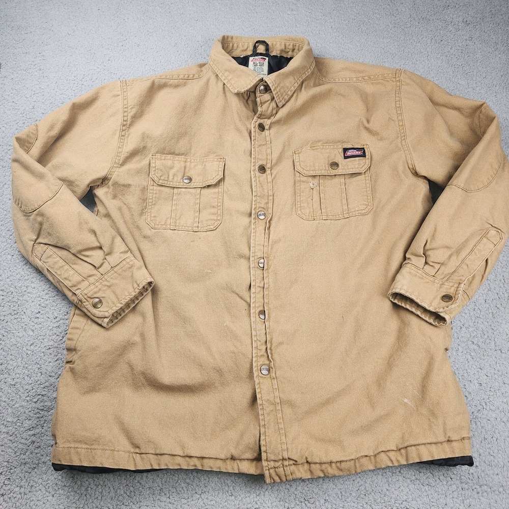 Vintage Dickies Jacket Mens XL Canvas Chore Lined Snap Zip Workwear Street